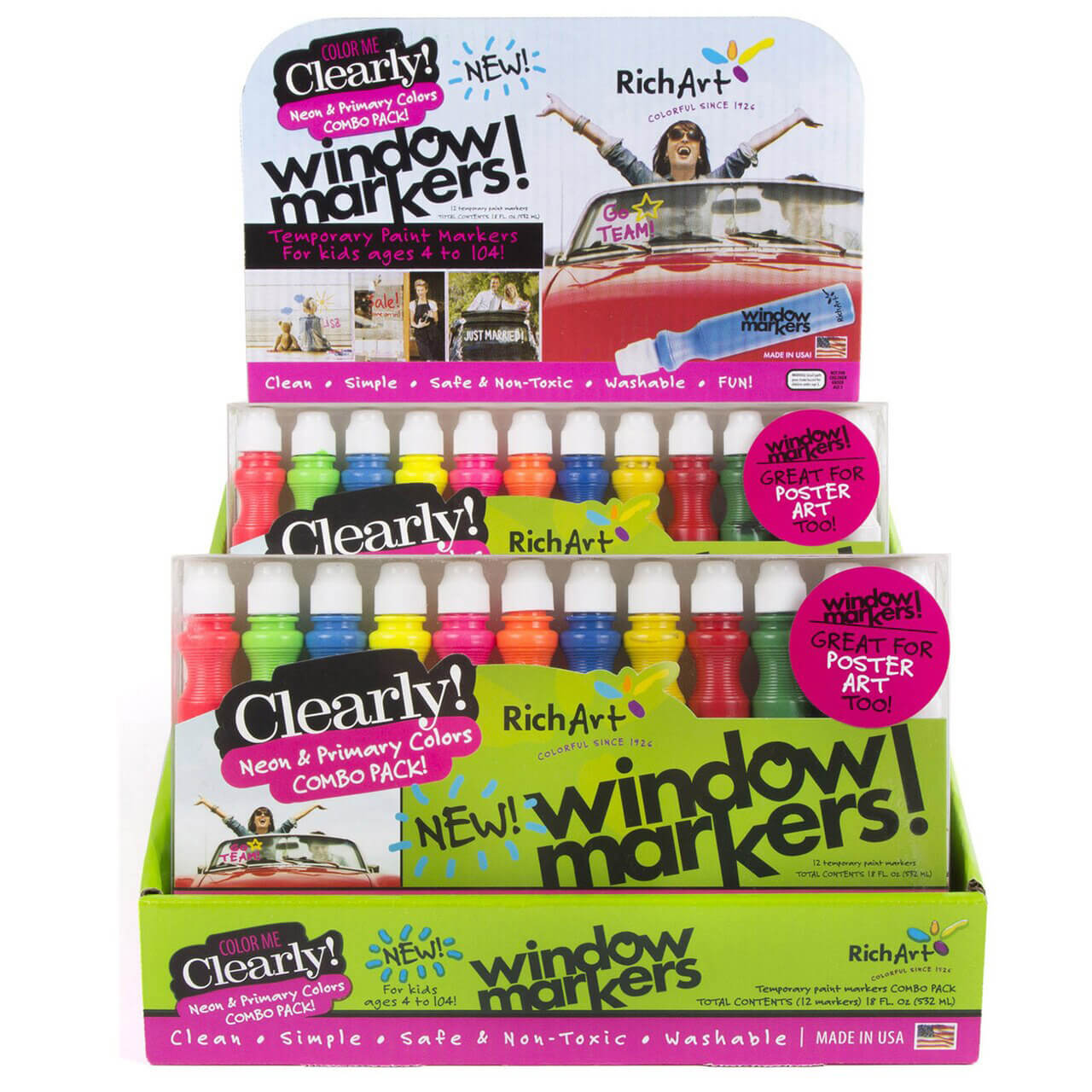 Color Me Clearly” Primary Color Window/Poster Marker 8 Marker Set