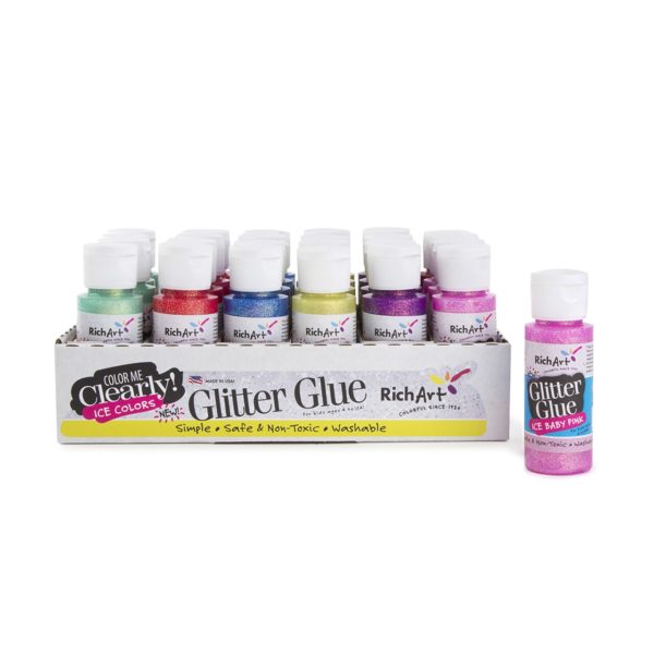 2oz "Minis" Ice Color 24 Piece Glitter Glue Tray