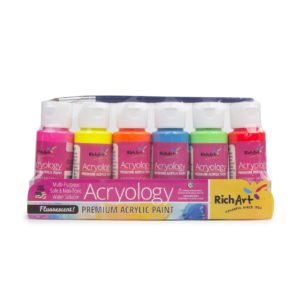 2oz Acryology™ Fluorescent Acrylic Paint With Brush Set